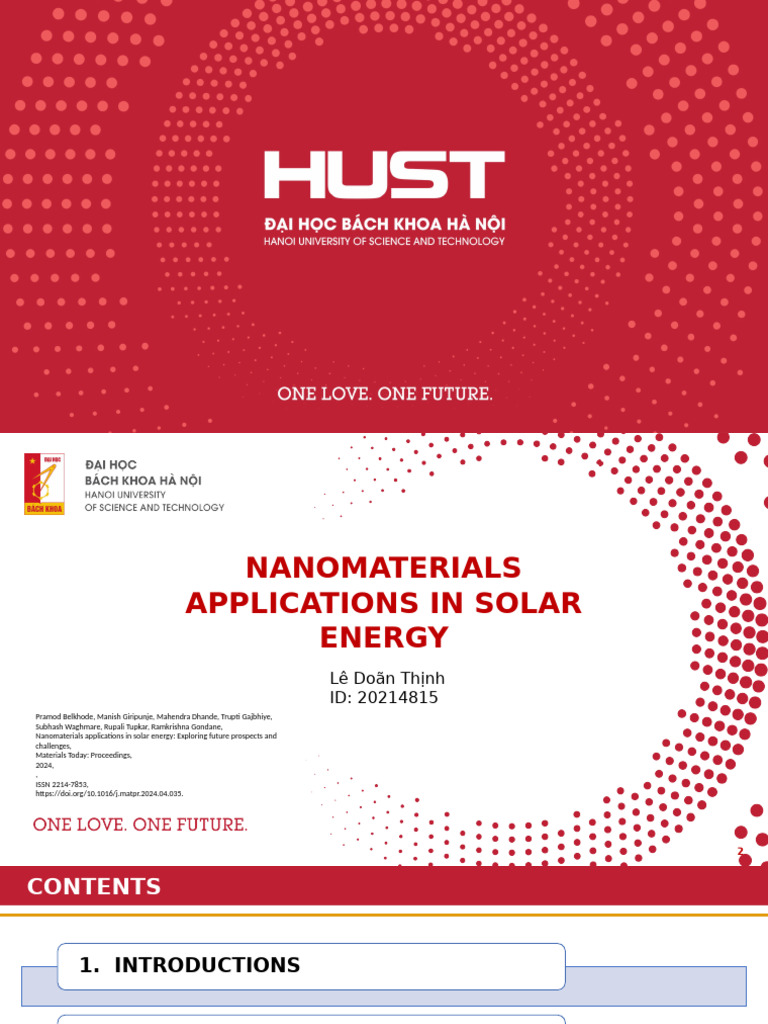 Nanomaterials in Solar Energy Applications | PDF | Materials | Physical ...