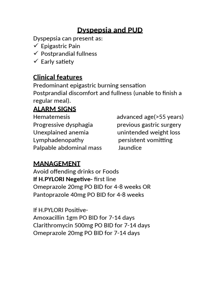 Dyspepsia and PUD | PDF