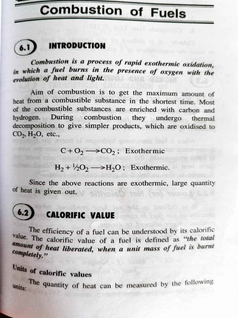 Understanding Fuel Combustion and Calorific Values | PDF | Combustion ...