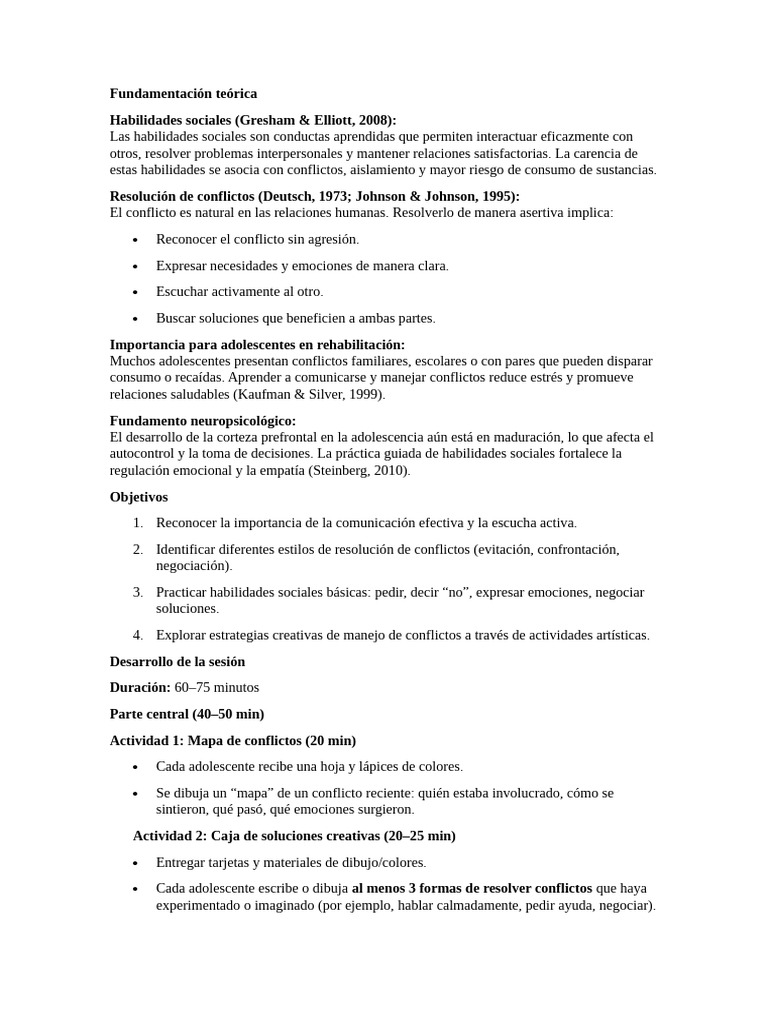 Resolución de Conflictos | PDF | Habilidades sociales | Las emociones