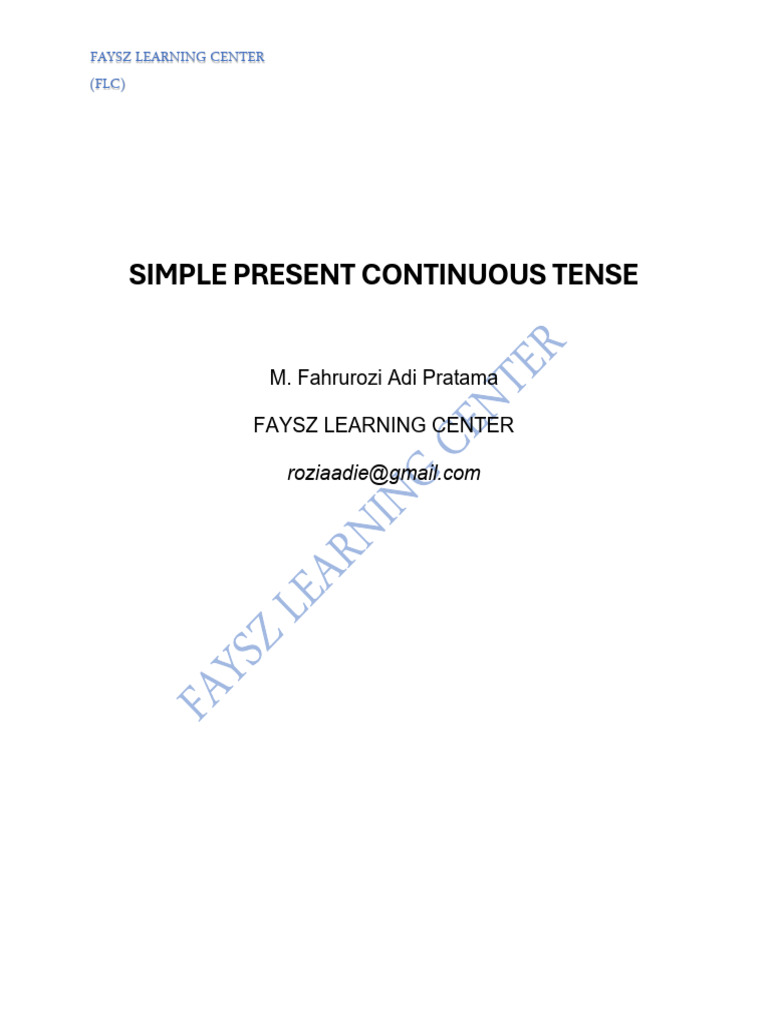 Understanding Simple Present Continuous Tense | PDF | Grammatical Tense ...