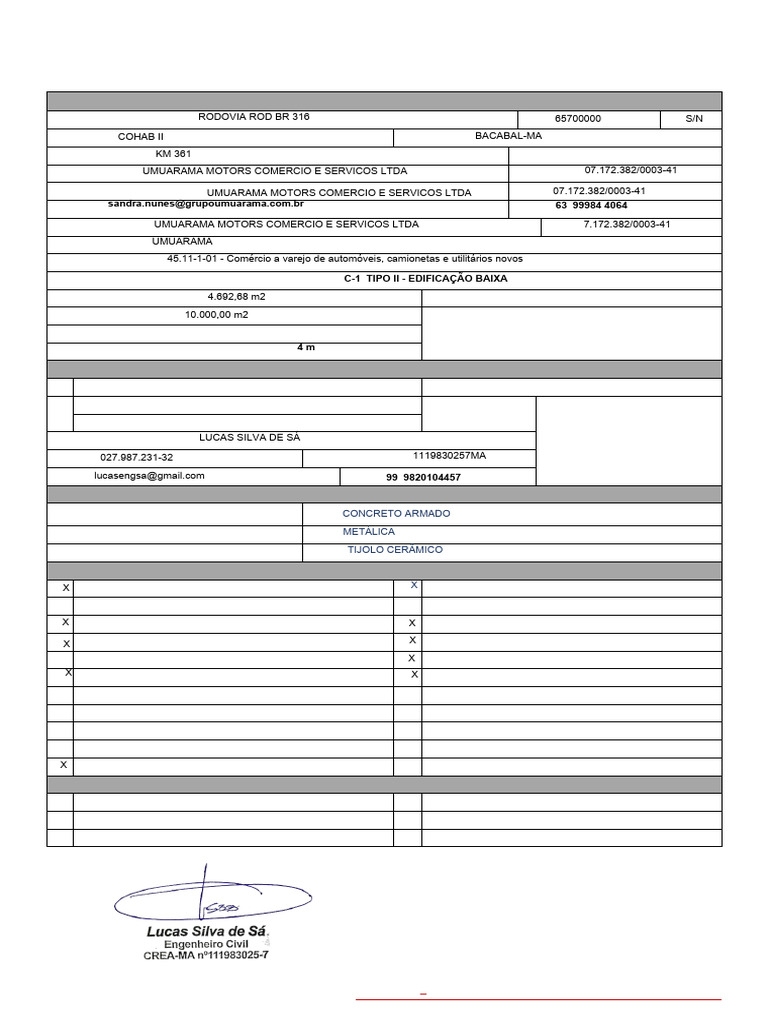 Formulário de Segurança Contra Incêndio | PDF | Materiais