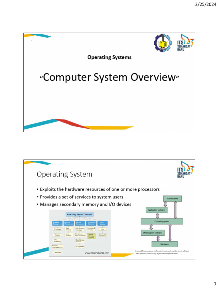 Operating System 1 - Computer System Overview | PDF | Computer Data ...