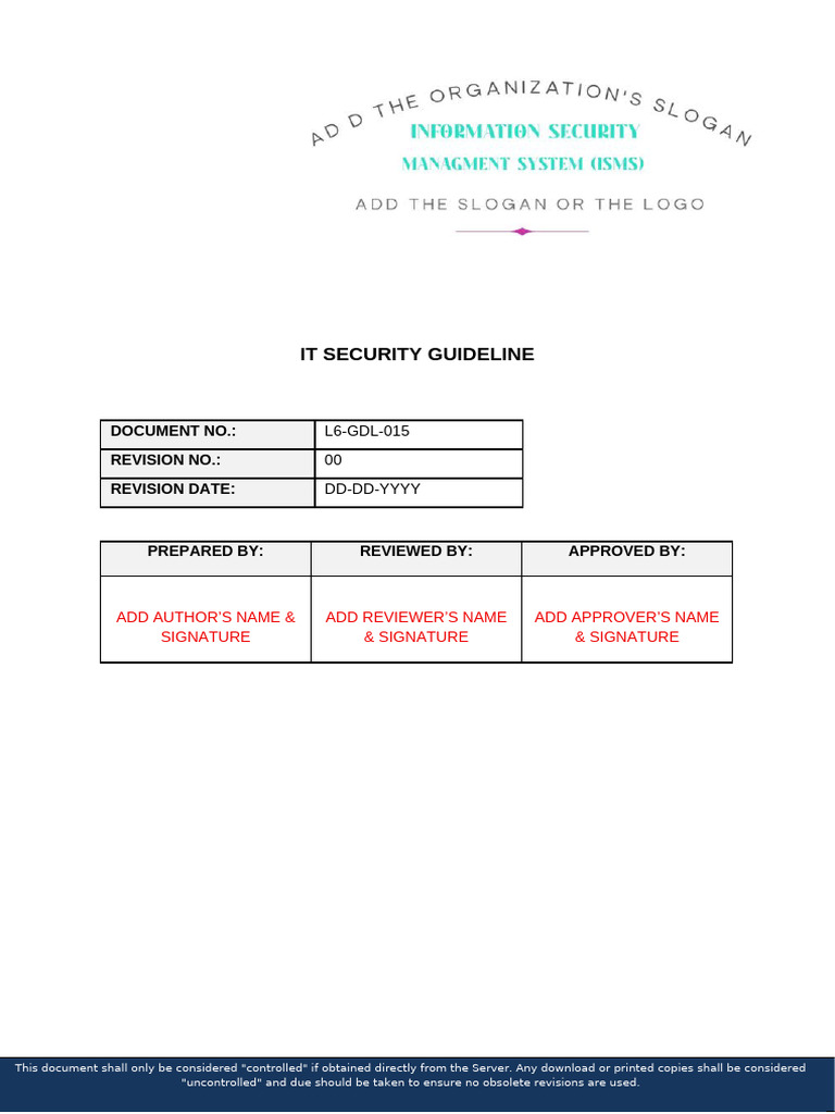 L6 Gdl 015 It Security Guideline Pdf Security Photo Inspiration
