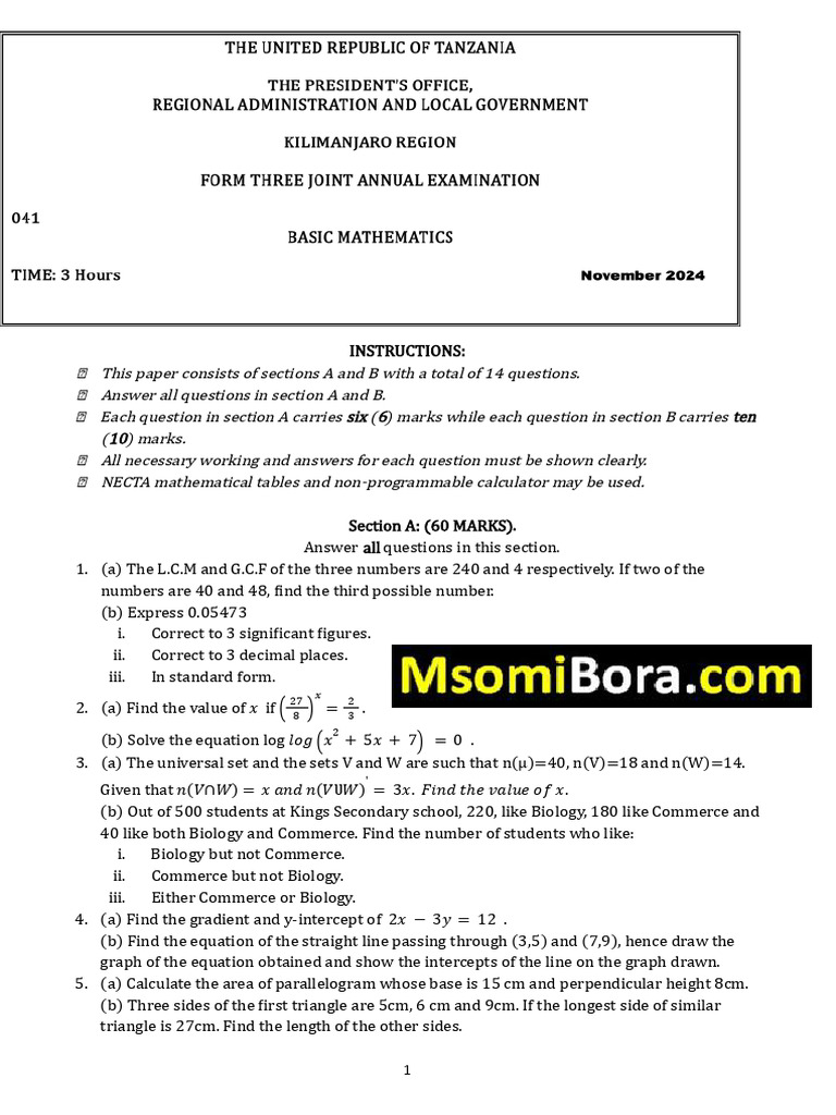 Comprehensive Math Examination Guide | PDF | Area | Mathematics