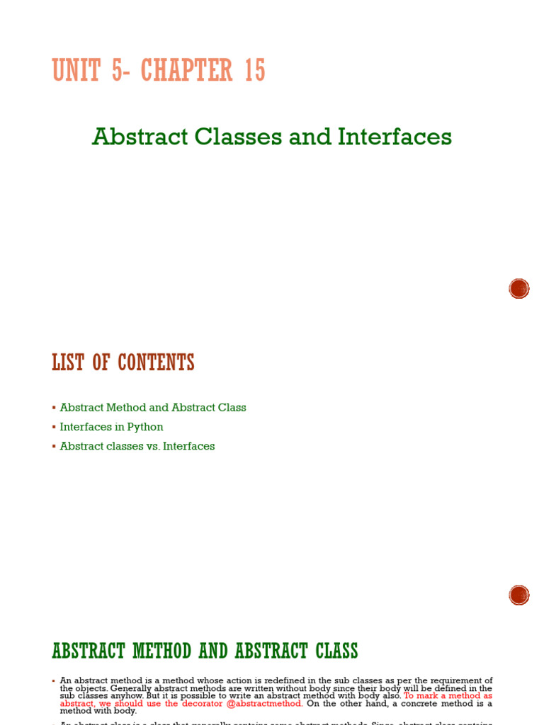 Python Abstract Classes & Interfaces Guide | PDF | Class (Computer ...