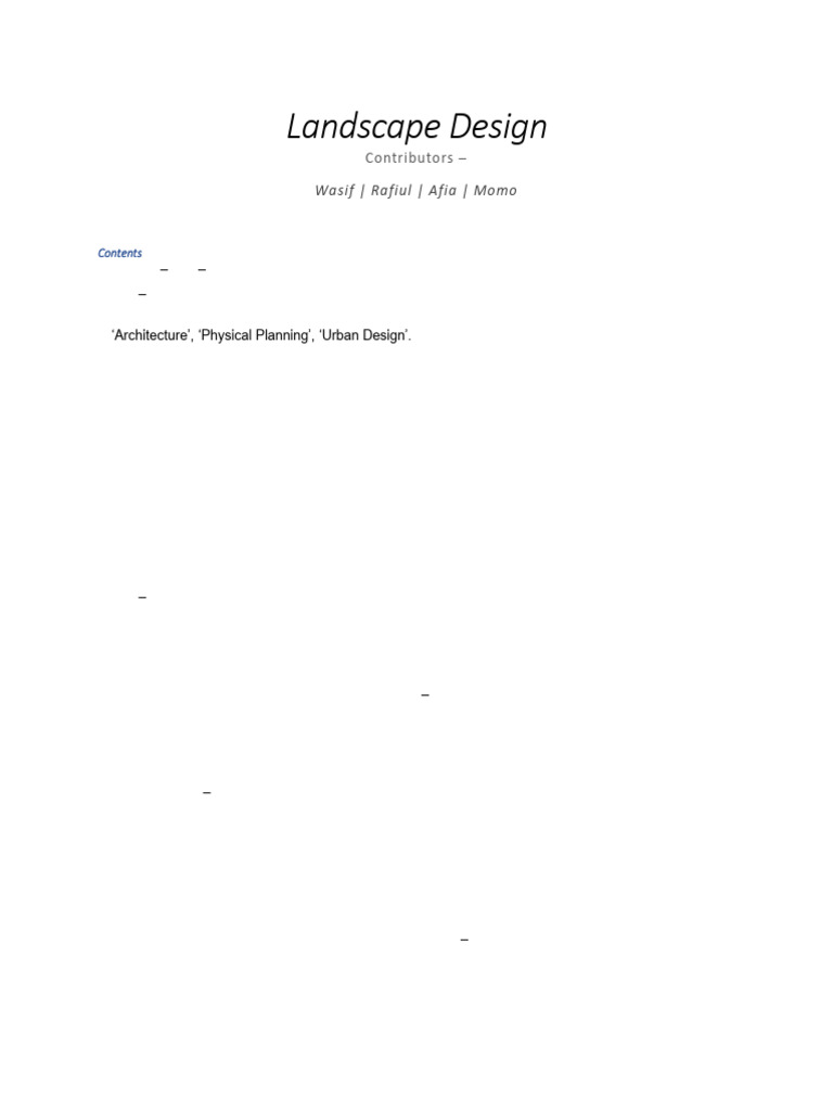 FINAL - Landscape Note - 1901017 Wasif Ajwad | PDF | Ecology | Landscape