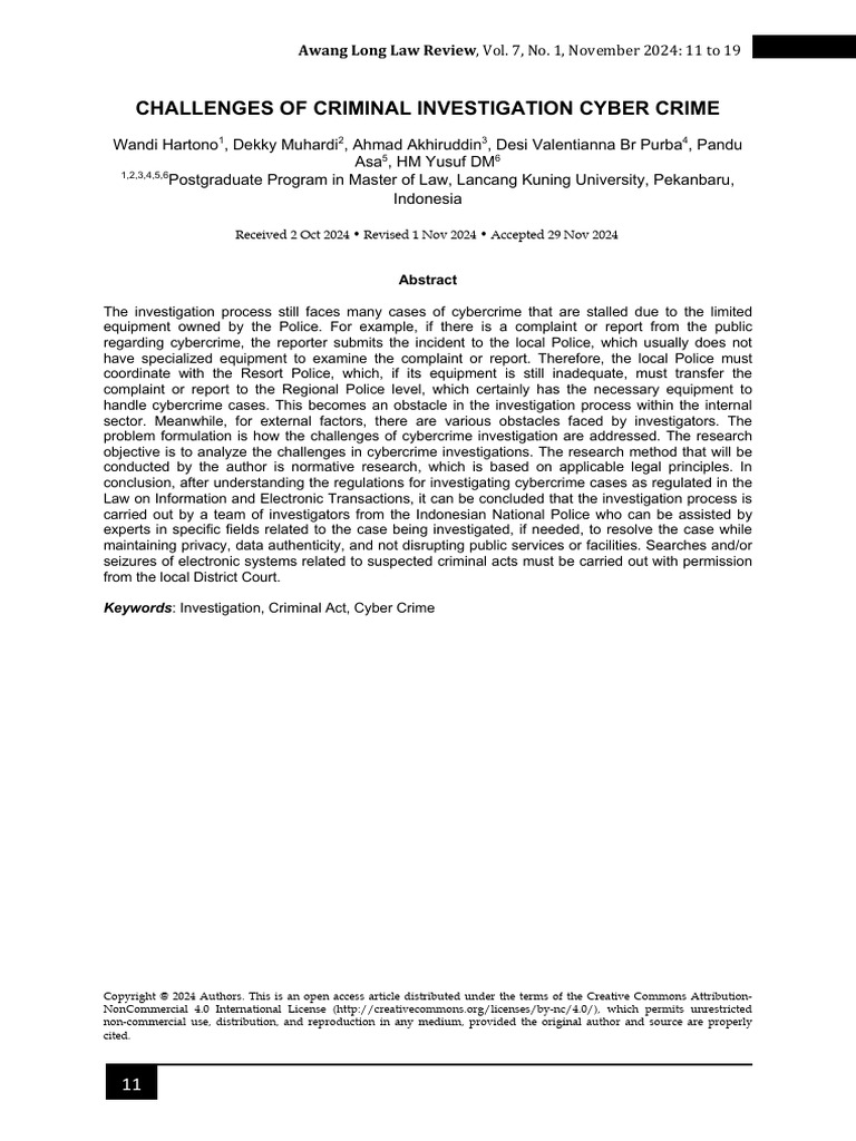 Cybercrime Investigation Challenges in Indonesia | PDF | Cybercrime ...