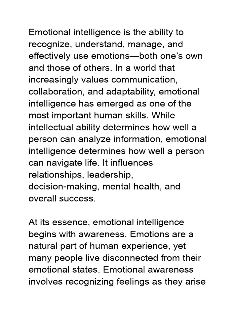 Emotional Intelligence | PDF | Emotions | Emotional Intelligence