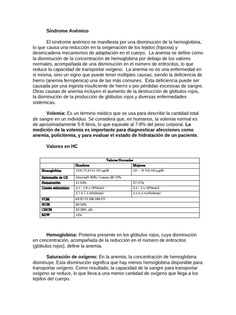 Causas y Clasificación de la Anemia | PDF | Anemia | Glóbulo rojo