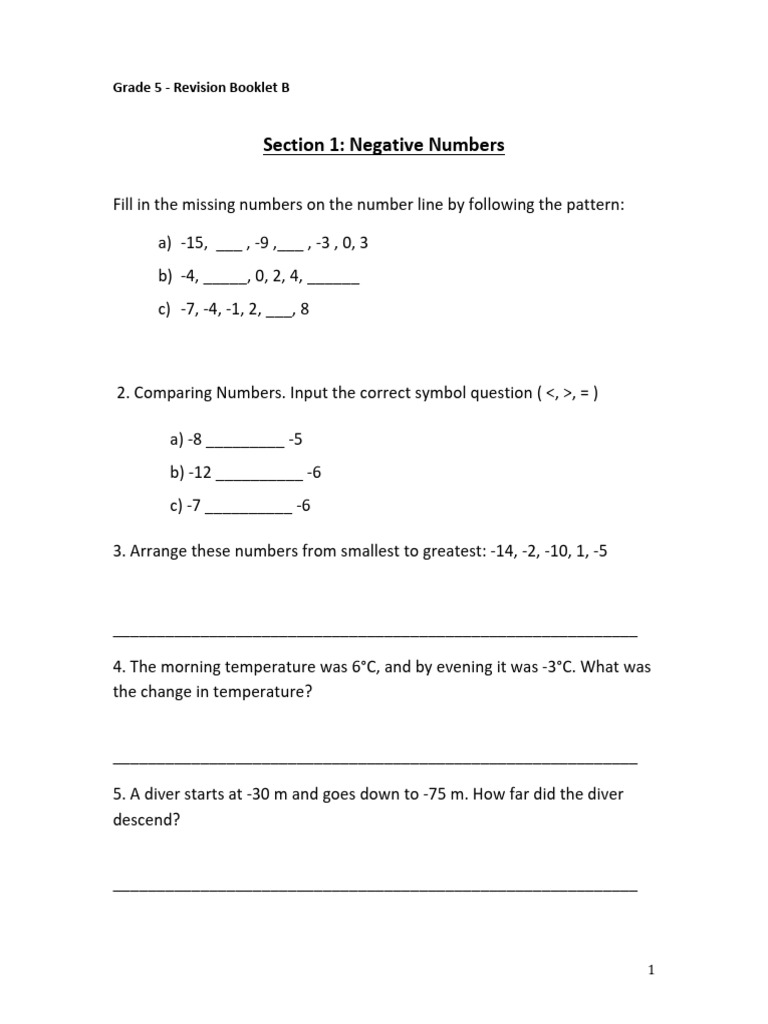 Grade 5 Math Revision Booklet | PDF