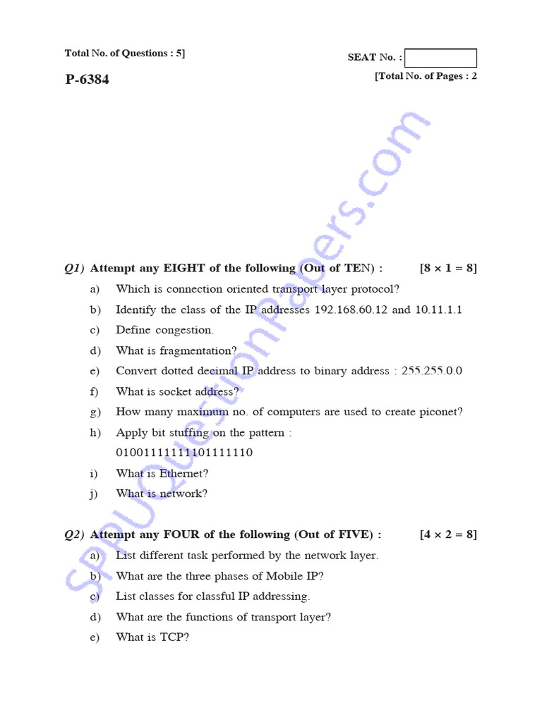 Bsc Computer Science Cs Semester 4 2023 November Computer Networks 2019 ...