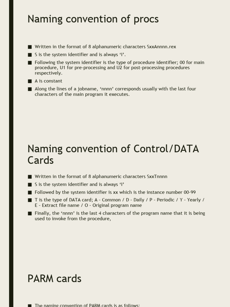 Ingenium Procedure and Card Naming Guide | PDF | Databases | Data ...