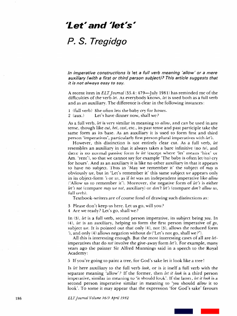 Understanding 'Let' and 'Let's' Usage | PDF | Verb | Linguistic Typology
