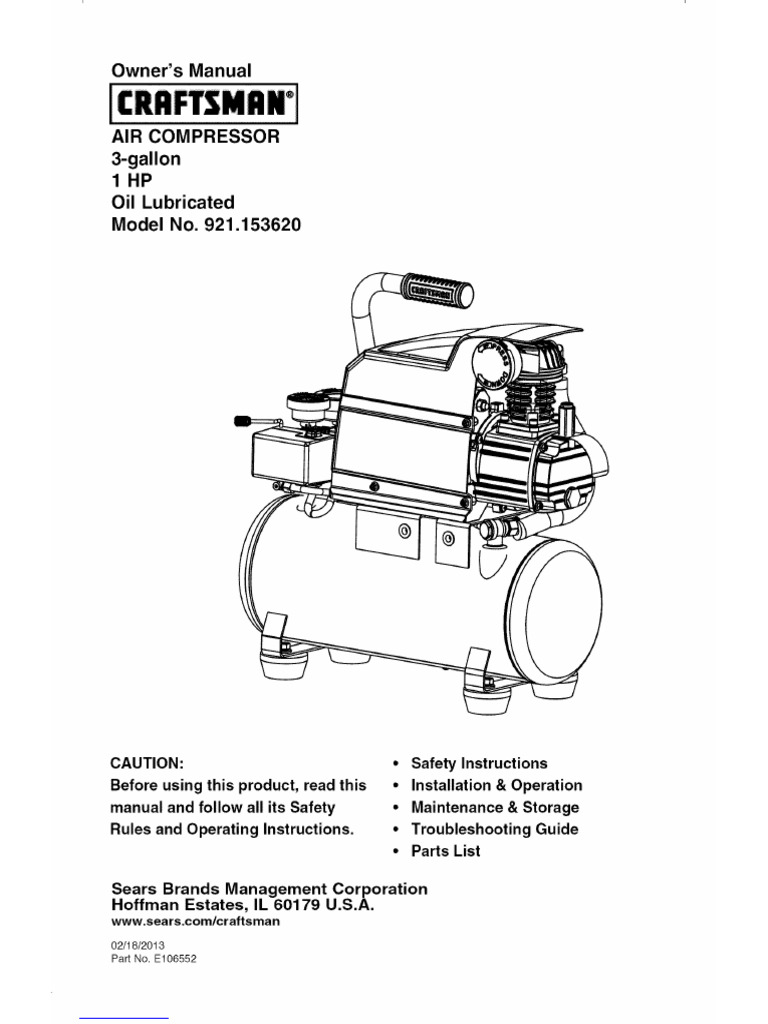 Craftsman 3-Gallon Air Compressor Manual | PDF | Valve | Electrical Connector