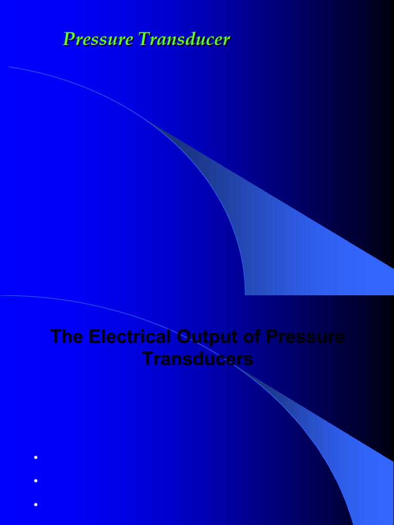 Types of Pressure Transducers Explained | PDF | Pressure Measurement ...