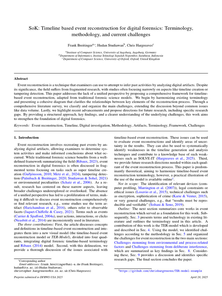 Timeline-Based Event Reconstruction in Forensics | PDF | System ...