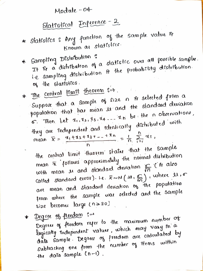 Module 4 Statistical Inference 2 | PDF
