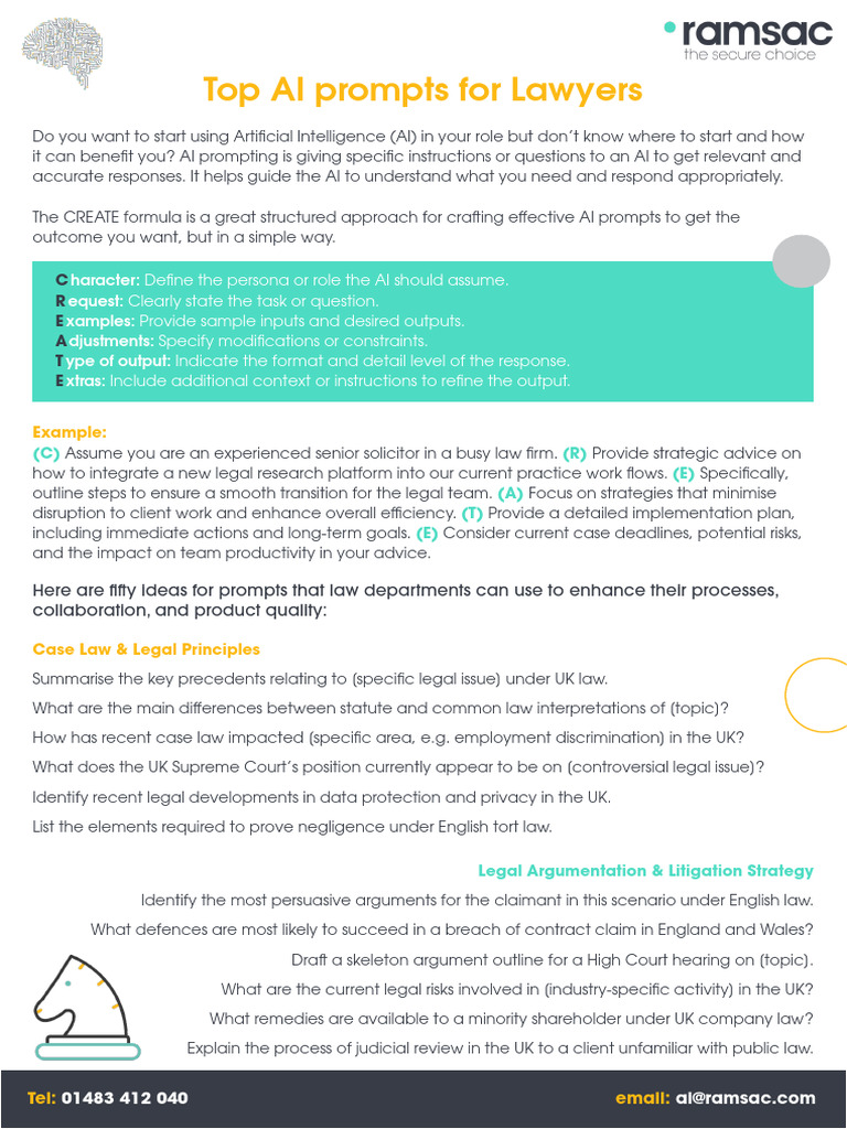 Effective AI Prompts for Lawyers | PDF | Artificial Intelligence ...