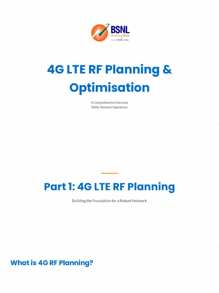 4G RF Planning and Optimisation | PDF