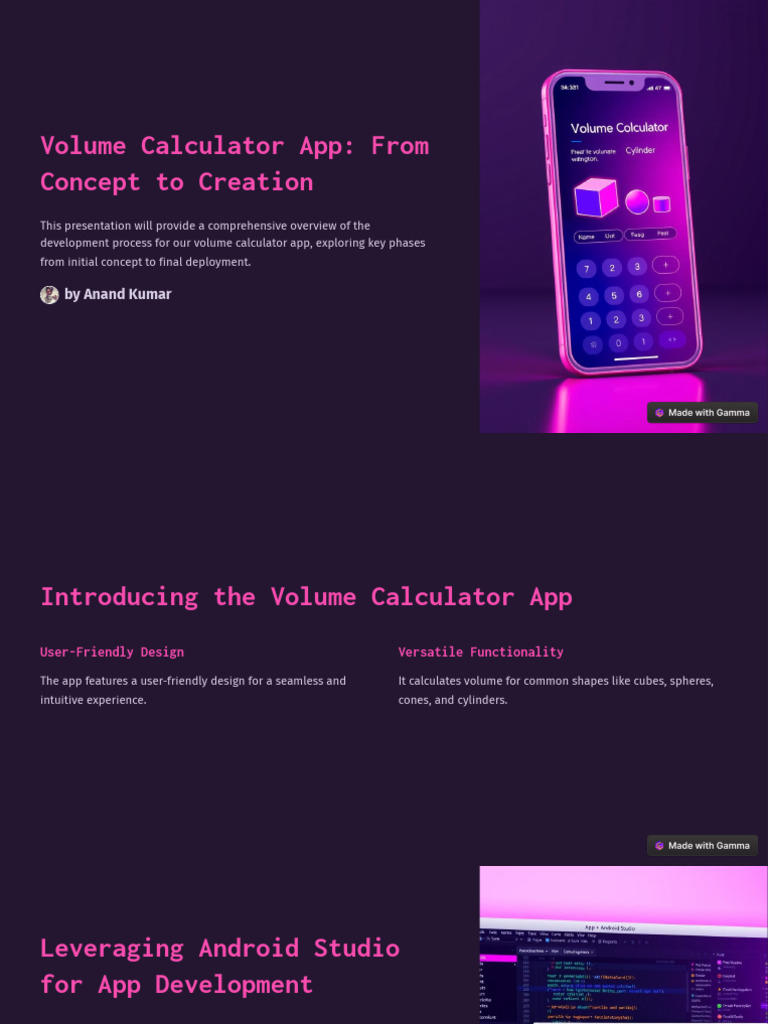 Volume Calculator App Development Guide | PDF | Usability | Mobile App