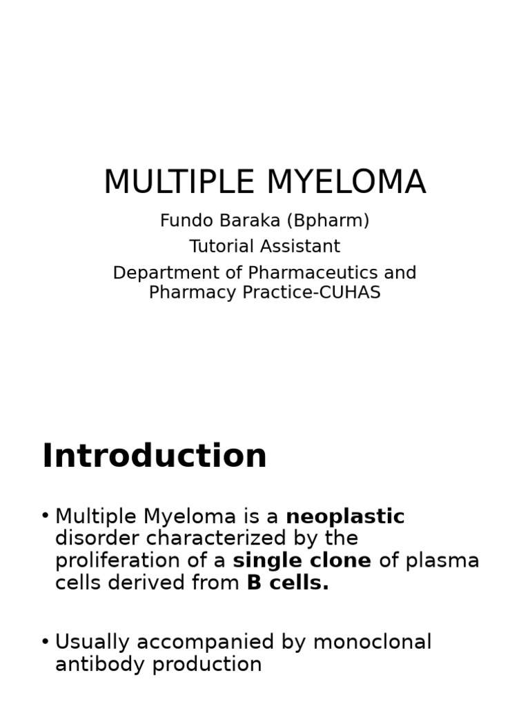Understanding Multiple Myeloma: Overview and Treatment | PDF | Multiple ...