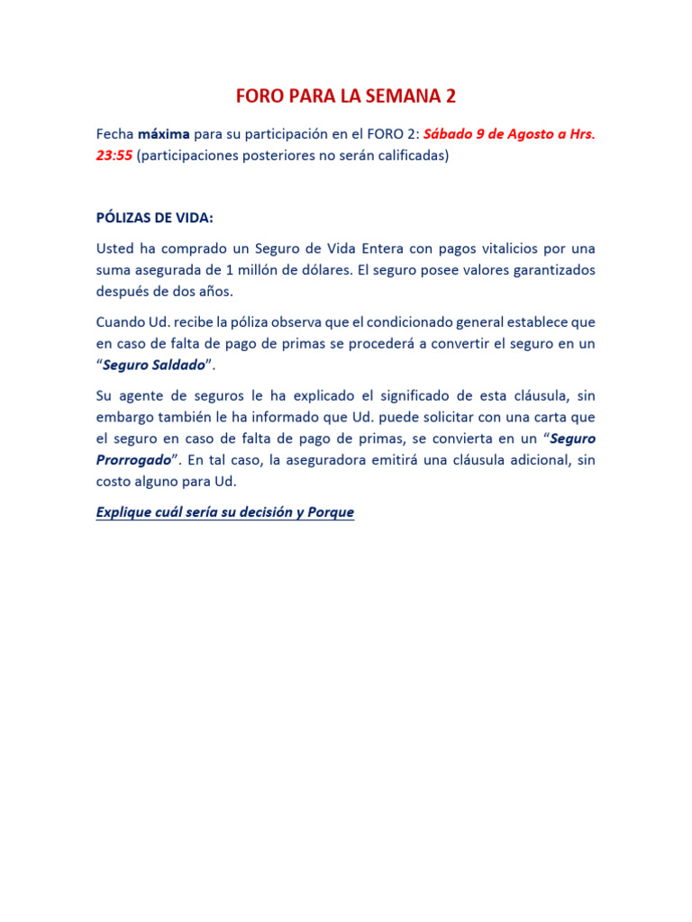Foro para La Semana 2 | PDF
