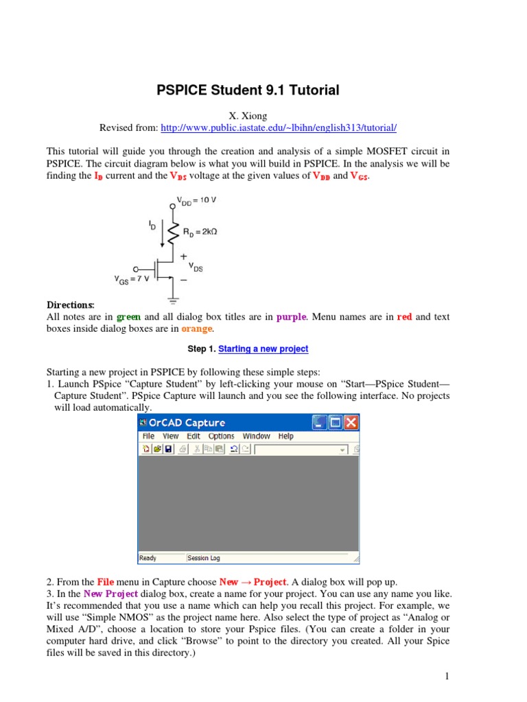 Pspice Mos Tut5 | PDF