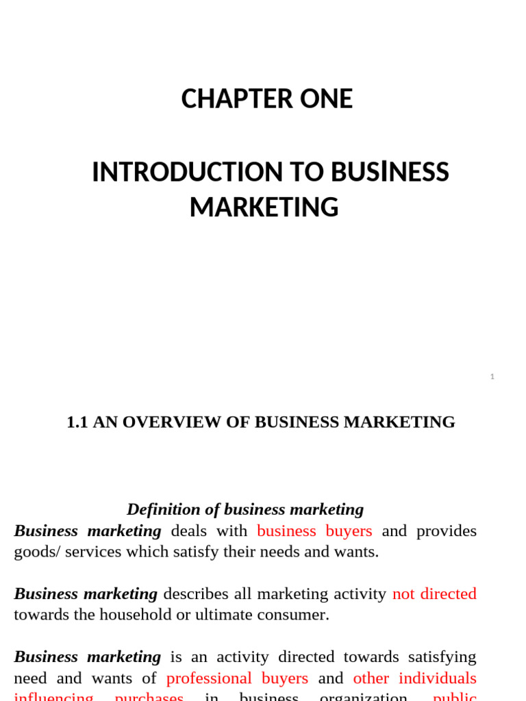 Introduction to Business Marketing | PDF | Marketing | Sales