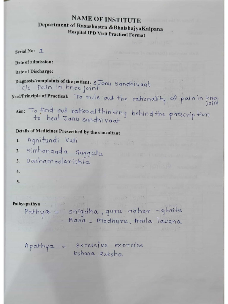 White Journal Hospital IPD 1-7 Cases | PDF