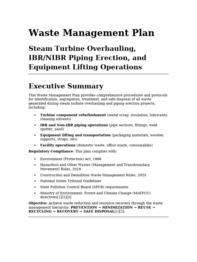 Waste Management Plan | PDF | Waste | Waste Management