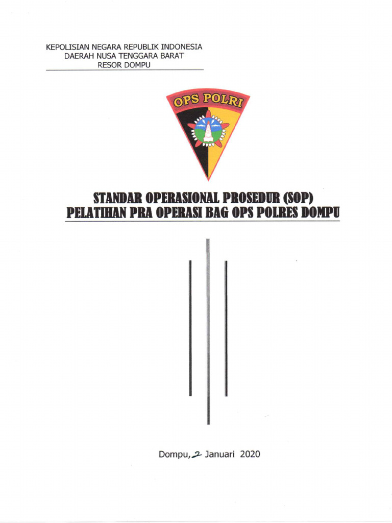 Sop Pelatihan Pra Operasi Bag Ops | PDF