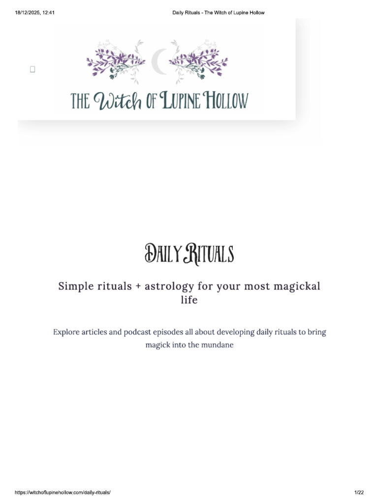 Daily Rituals | PDF