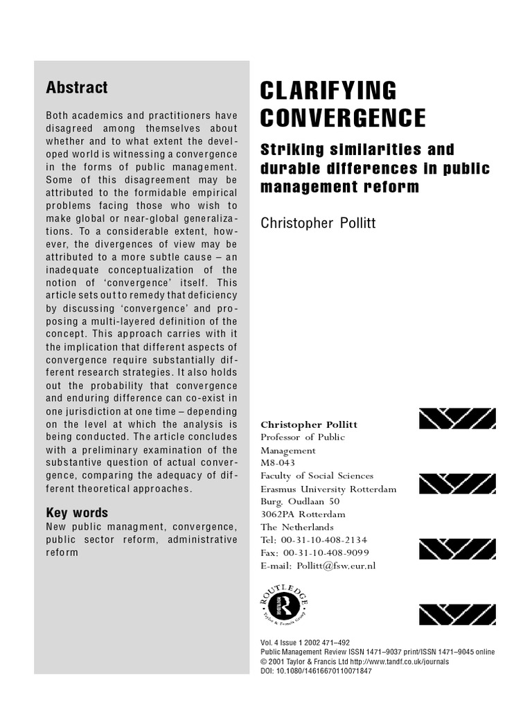 Defining Convergence in Public Management | PDF | Logic | Rationality