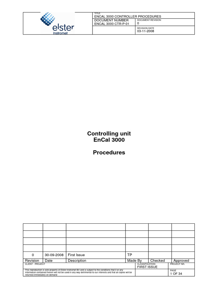 EnCal 3000 Controller Procedures Guide | PDF | Gas Chromatography | Gases