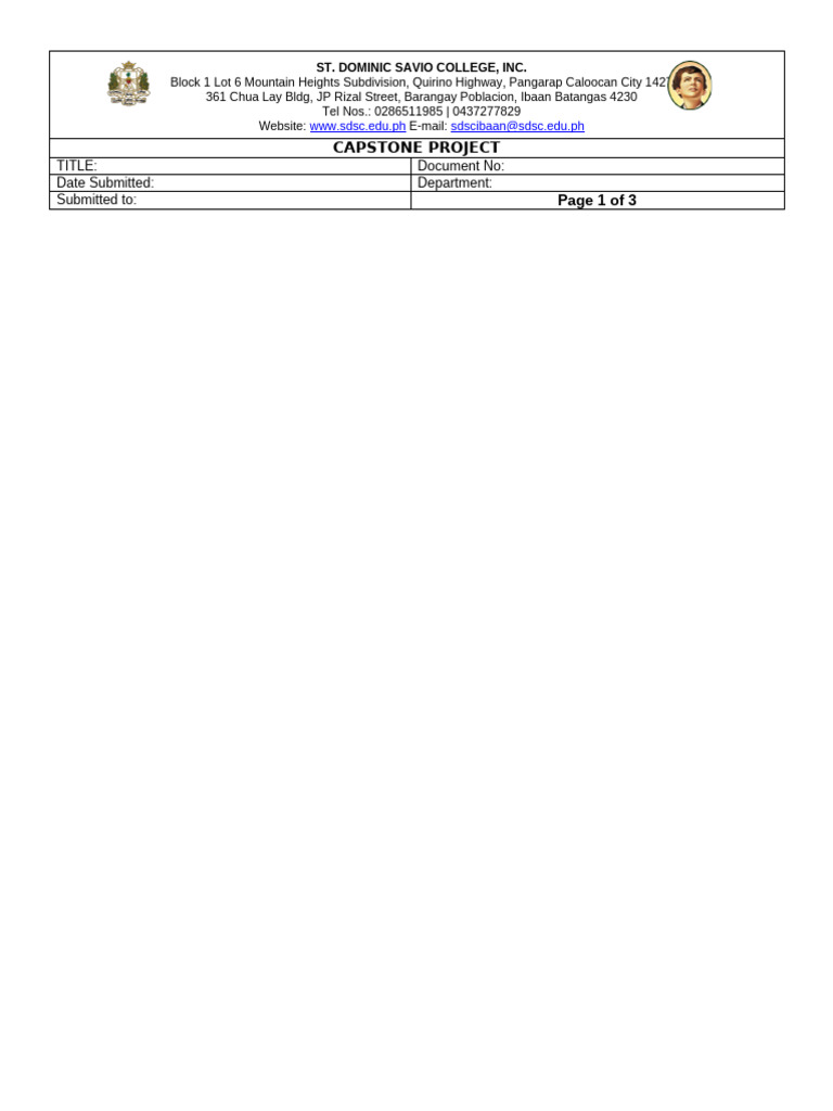 SDSC Capstone Project Format | PDF