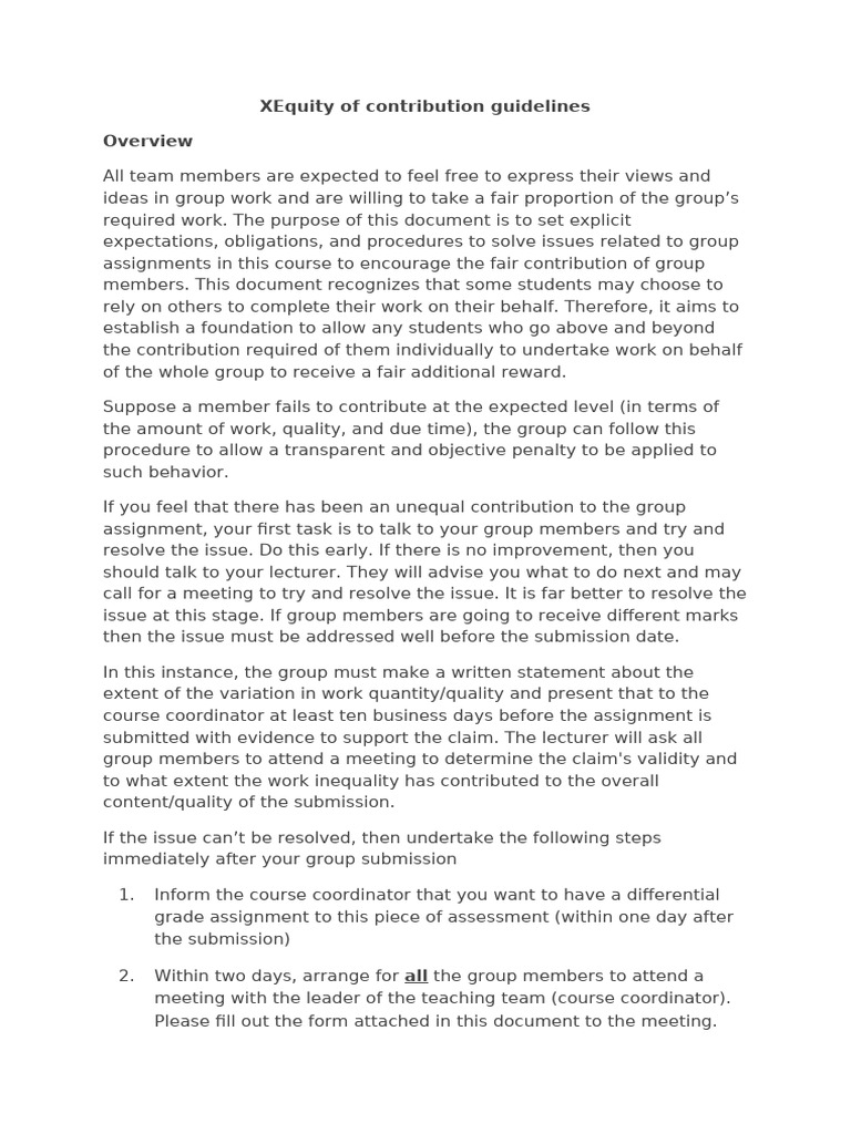 Group Contribution Guidelines and Procedures | PDF | Burden Of Proof ...