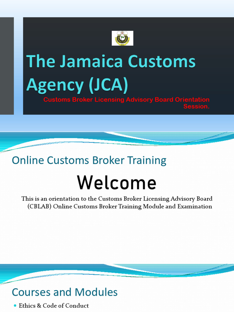Customs Broker Training Orientation Guide PDF Password Customs