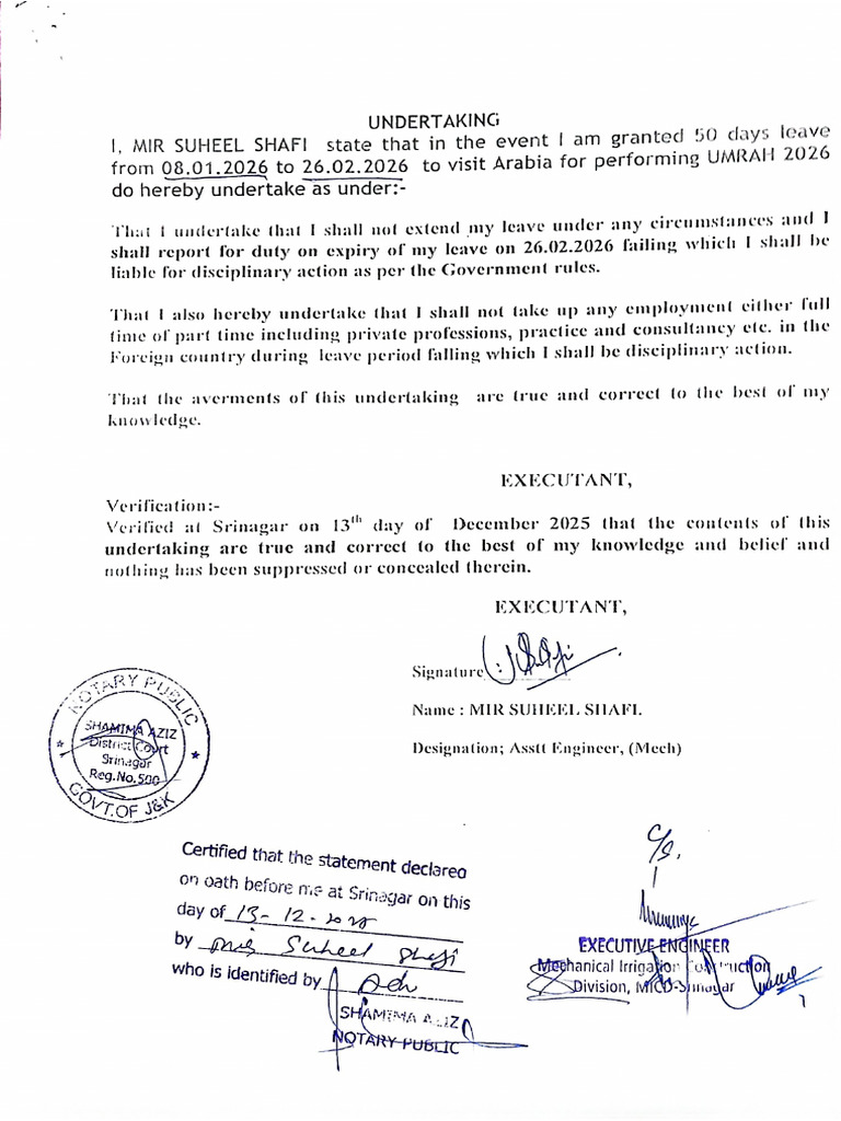 Undertaking From Ae (Affidavit) | PDF