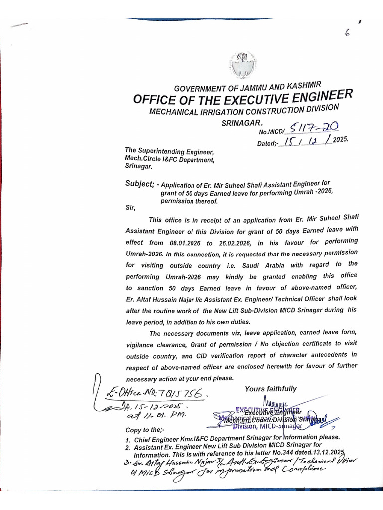 Letter To S.e.mechanical I&fc | PDF