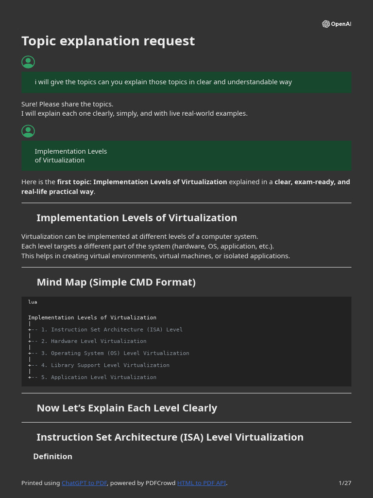 Implementation Levels of Virtualization | PDF | Virtual Machine ...