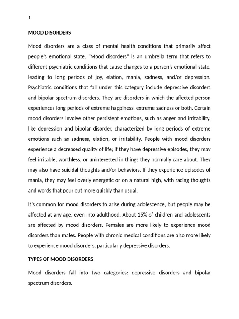 Understanding Mood Disorders and Depression | PDF | Cognitive ...