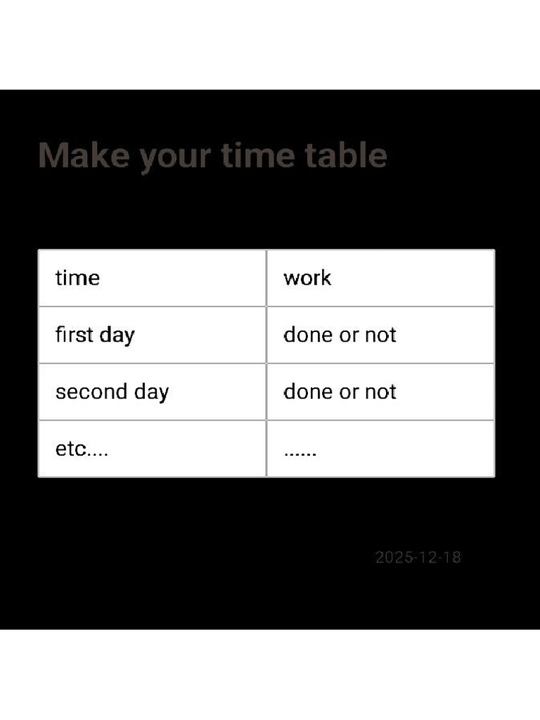 Make Your Time Table | PDF