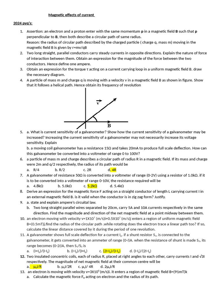 Magnetic Effects of Current | PDF | Magnetic Field | Electric Current