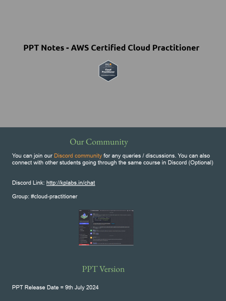 AWS Certified Cloud Practitioner Course Guide | PDF | Cloud Computing ...