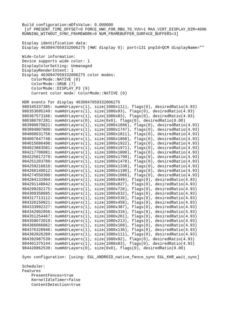 Display Configuration and Performance Data | PDF | Media Formats ...