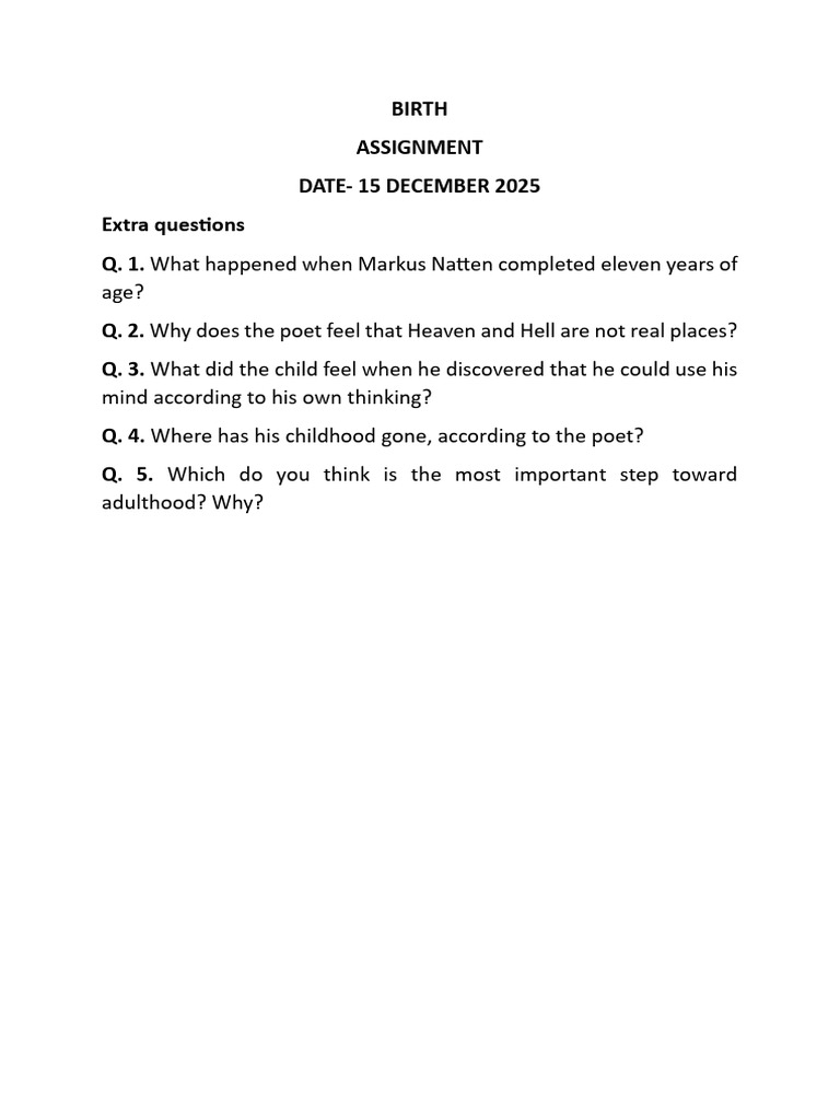 Assignment - Birth | PDF