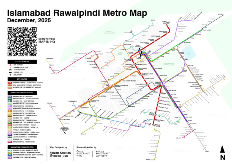Islamabad Rawalpindi Metro Map 2025 | PDF | Islamabad | World Politics