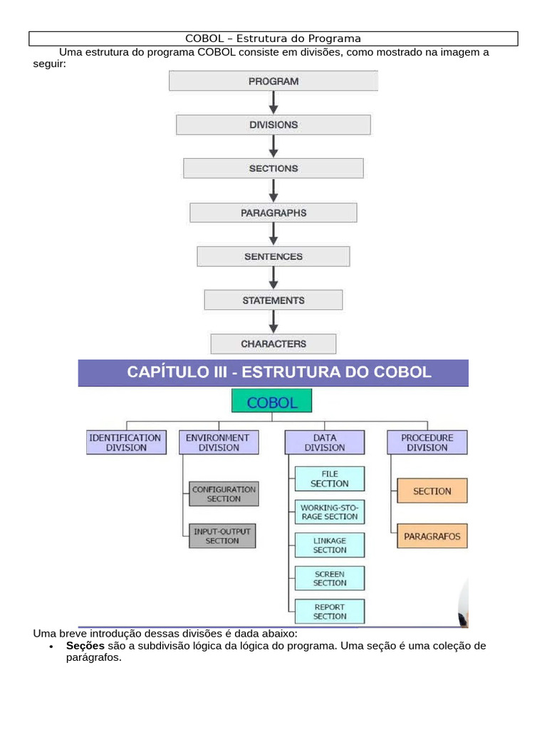 Estrutura do Programa COBOL Explicada | PDF | Tecnologia da Informação ...
