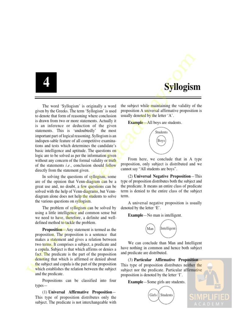 Understanding Syllogism and Propositions | PDF | Logic | Inference